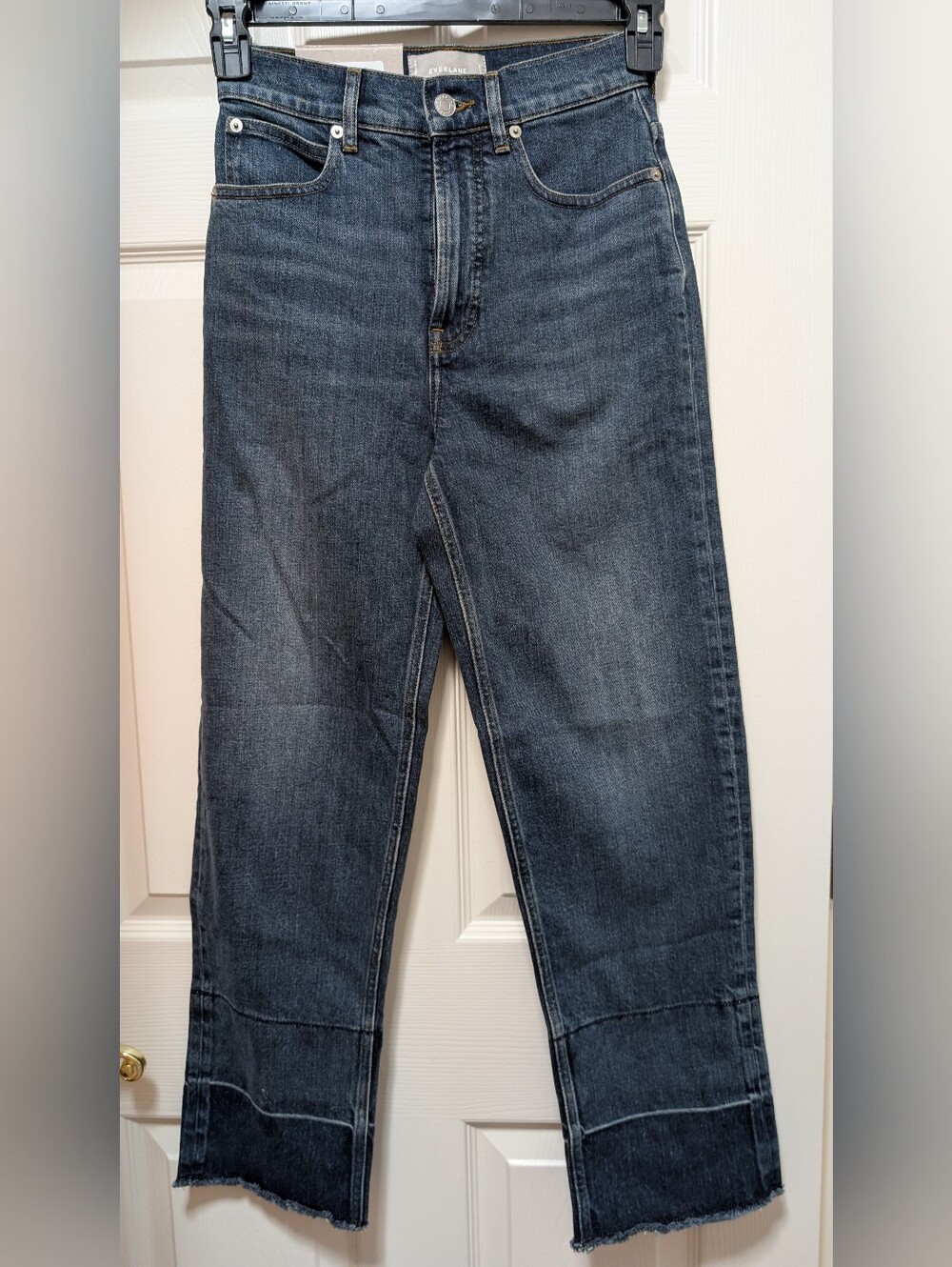 NWT Everlane The Way High Jean Blue High Rise Indigo Dip Dye Hem Size 25